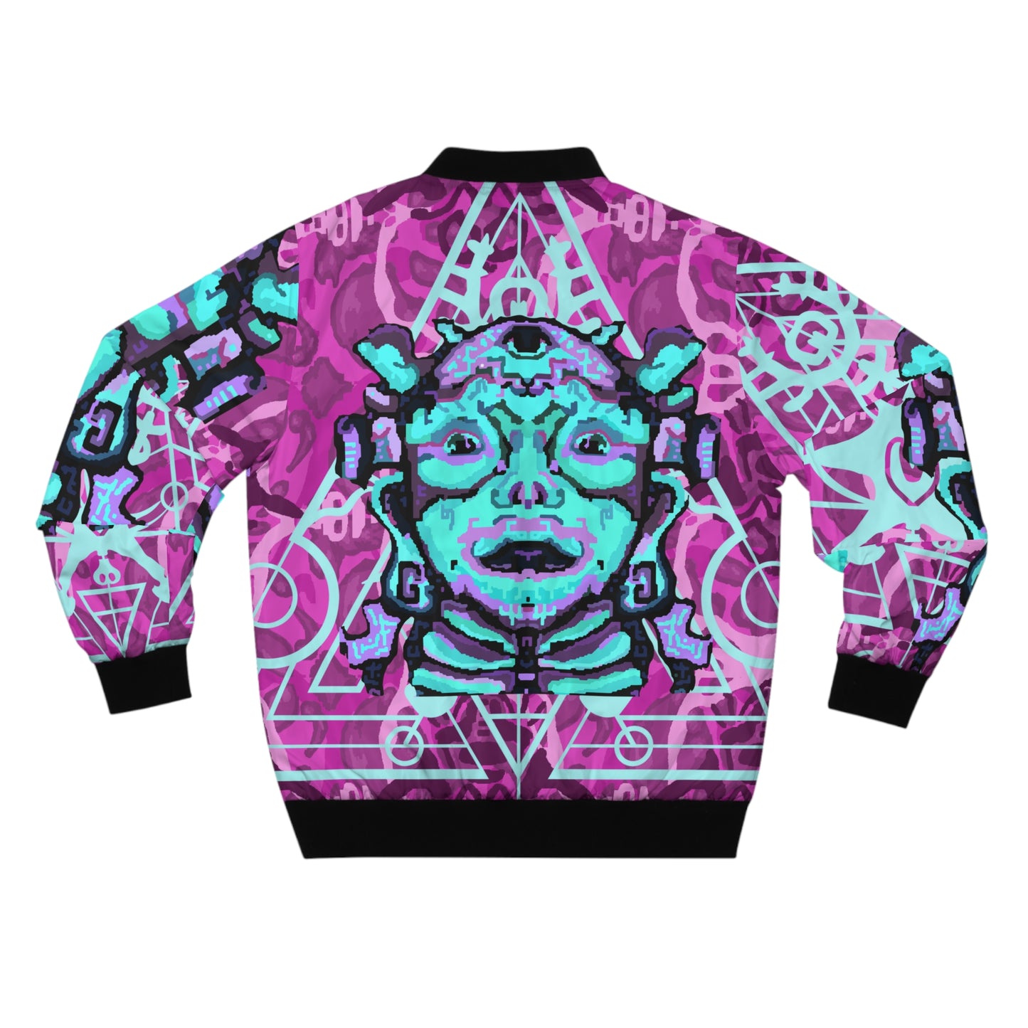Cosmic Maya Bomber Jacket, Raspberry and Turquoise