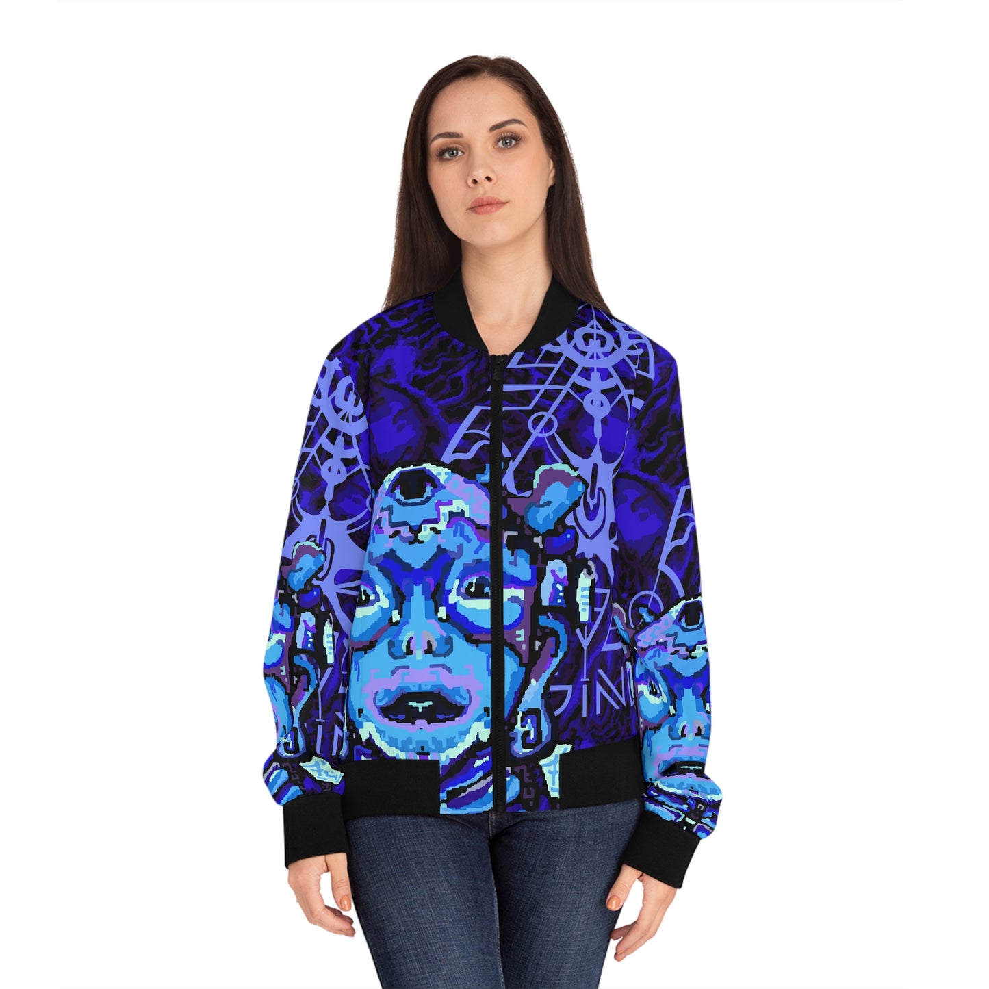 Cosmic Maya Midnight blue Bomber Jacket