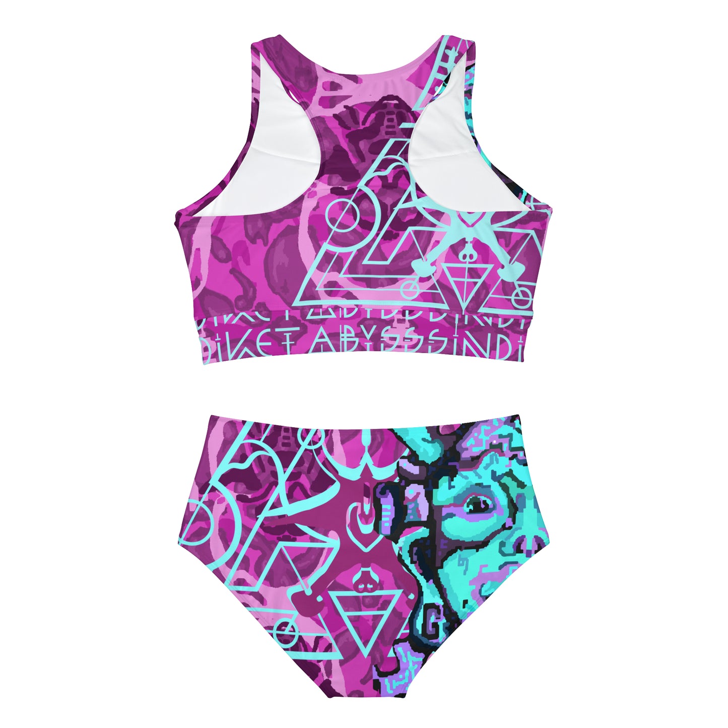 Cosmic Maya Bikini Set - Raspberry and turquoise